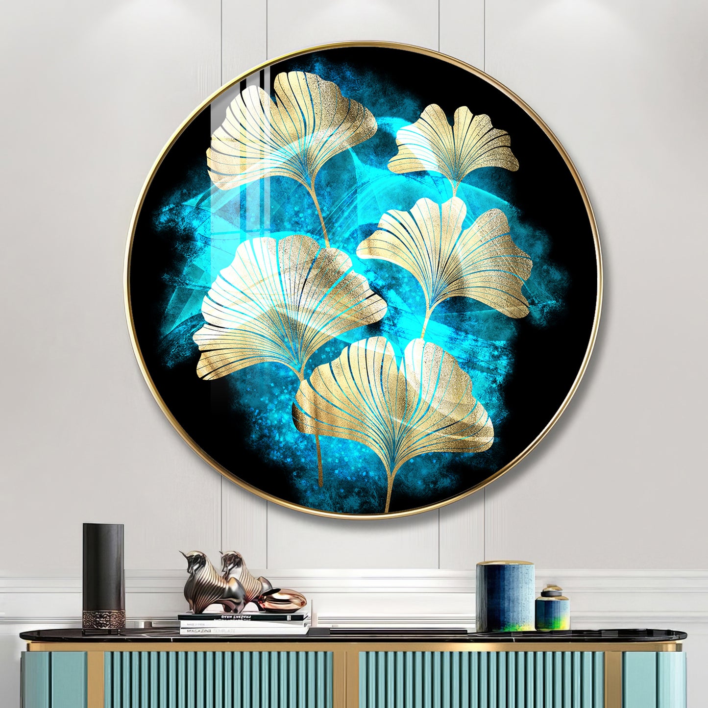 Leaf Medley Premium Acrylic Round Wall Art