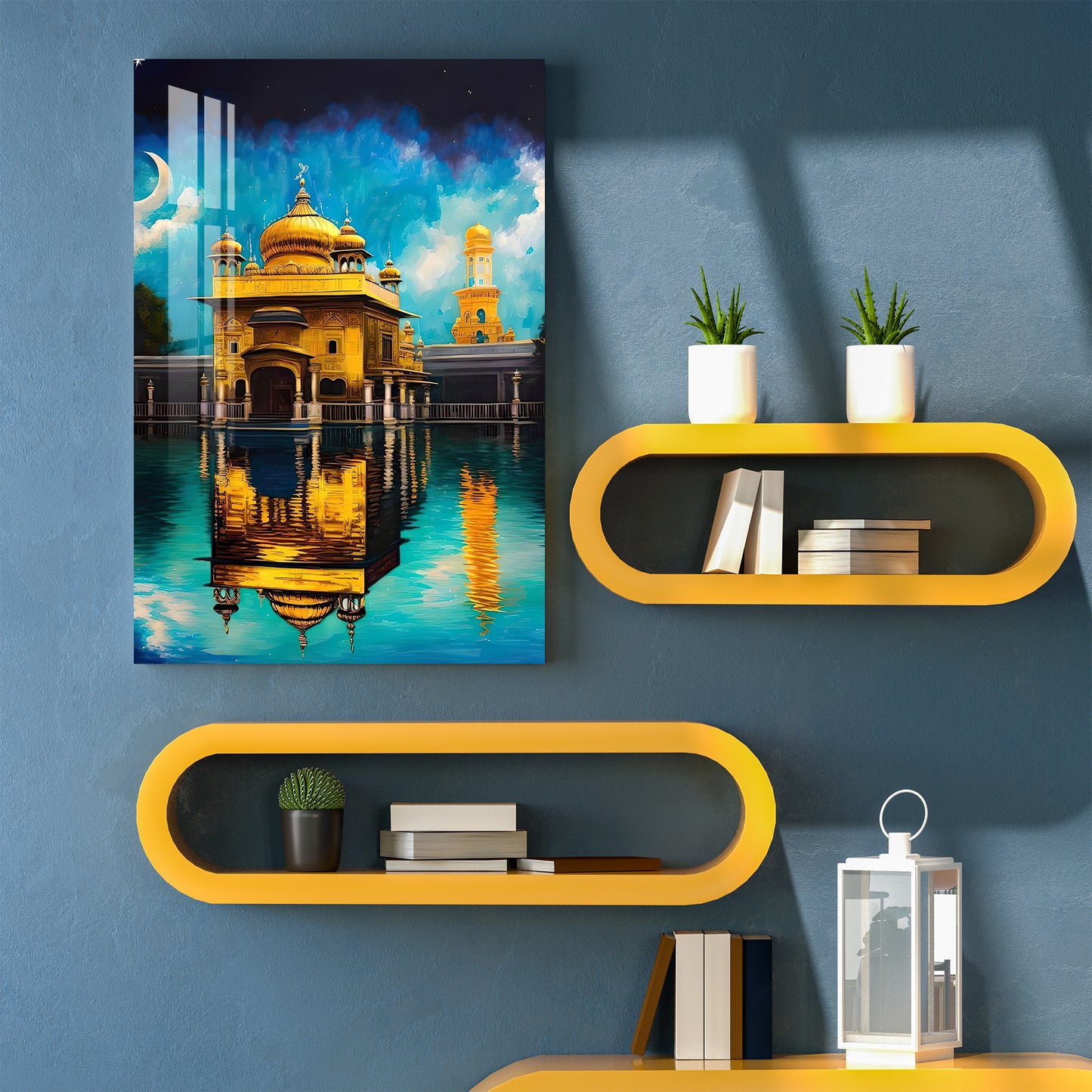 Mesmerizing Golden Temple Acrylic Wall Art