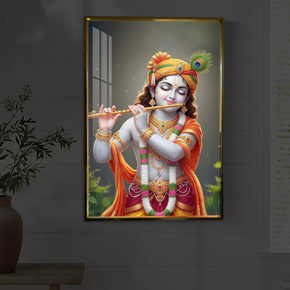 Shri Krishna Modern Luxury Backlight Vertical Wall Art