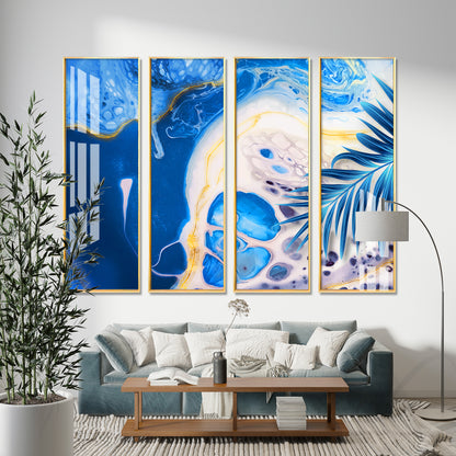 Art of Blue Premium Acrylic Vertical Wall Art (set of 4)