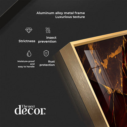 Gold & Red Tones Premium Acrylic Vertical Wall Art