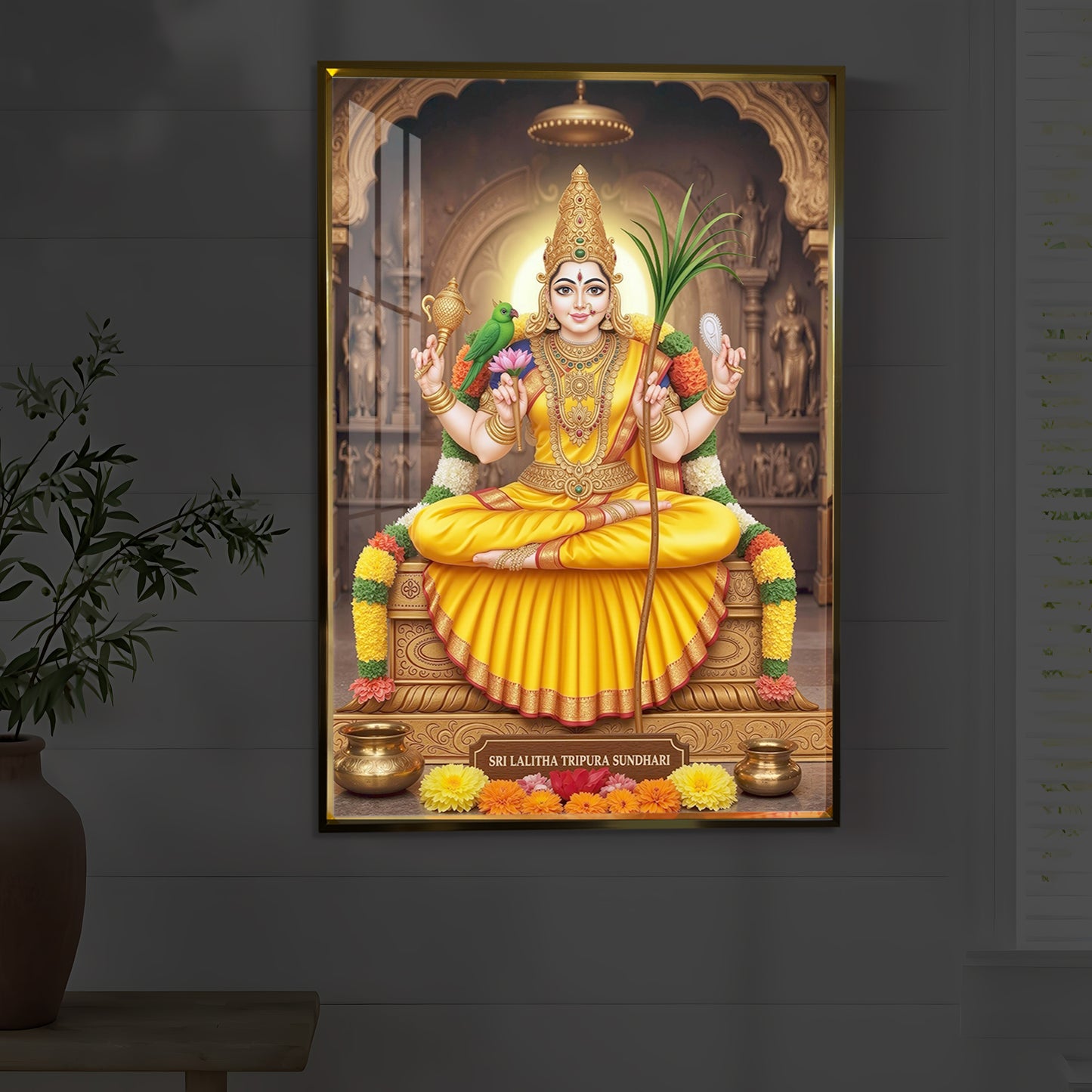 Sri Vidhya Sadhana Modern Luxury Backlight Vertical Wall Art