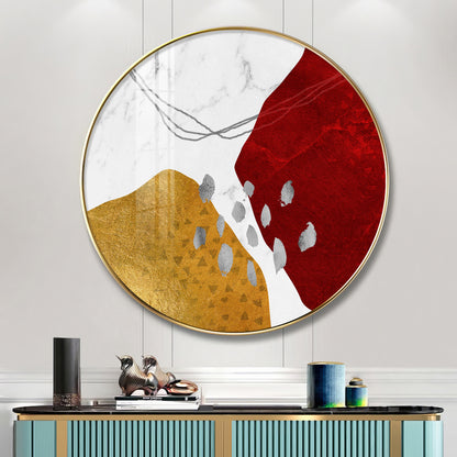 Crimson Elegance Premium Acrylic Round Wall Art