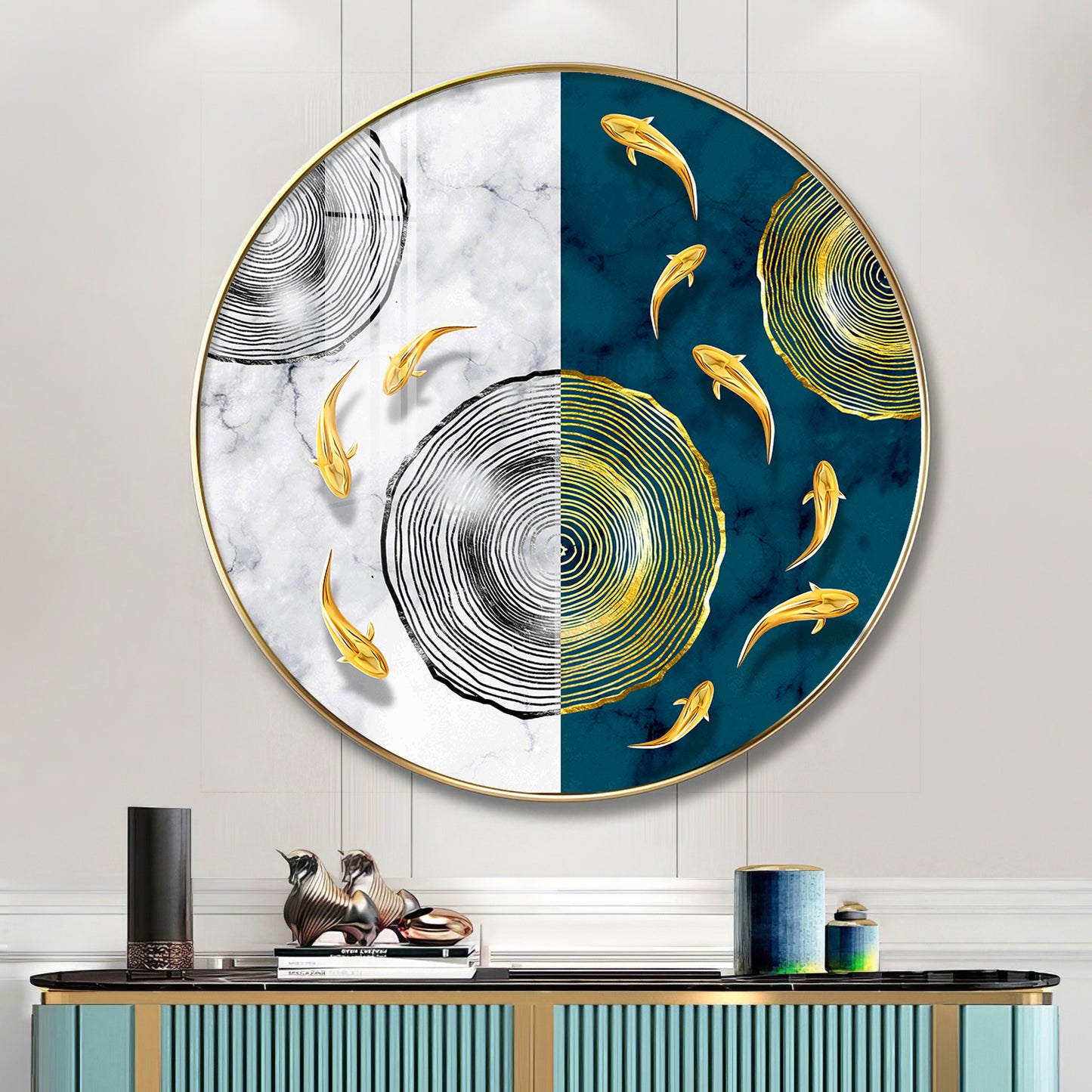 Goldfish Dreamscape Premium Acrylic Round Wall Art