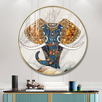 Majestic Elephant Premium Acrylic Round Wall Art