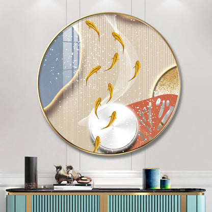 Aqua Whirl Premium Acrylic Round Wall Art
