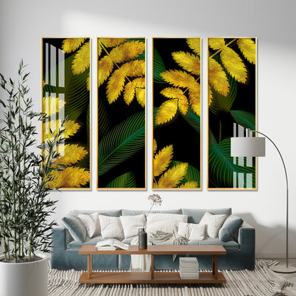 Autumn Season Premium Acrylic Vertical Wall Art (set of 4)