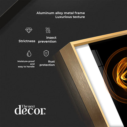 Golden Curl Design Premium Acrylic Vertical Wall Art