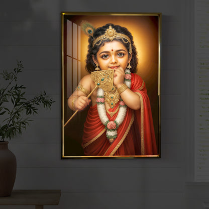 Little Murugan Ji Modern Luxury Backlight Vertical Wall Art