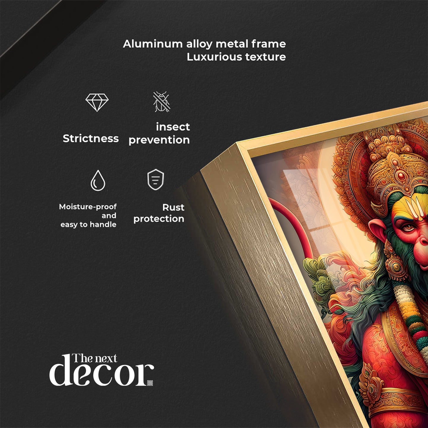 Veer Hanuman Premium Acrylic Square Wall Art