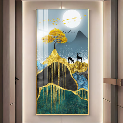 Moon & Mountains Premium Acrylic vertical Wall Art