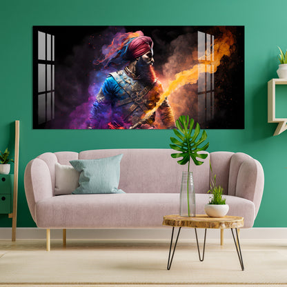 Brave Sikh Warrior Acrylic Wall Art