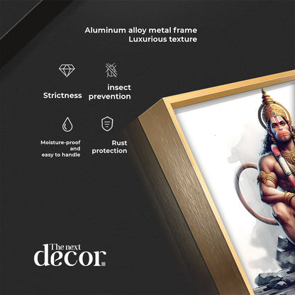 Jai Shree Hanuman Premium Acrylic Square Wall Art