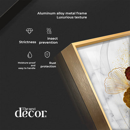 Ginkgo Leaves With White Background Premium Acrylic Vertical Wall Art