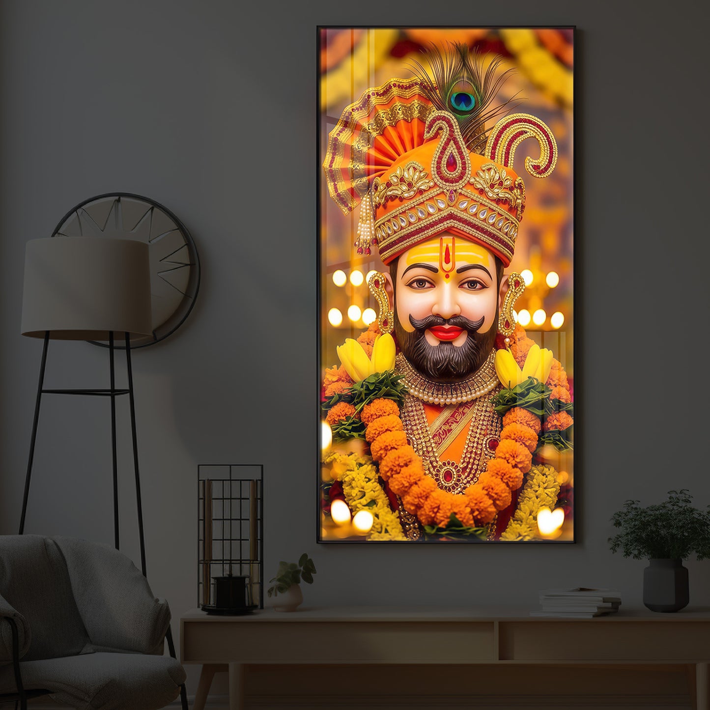 Hare Ka Sahara Modern Luxury Backlight Vertical Wall Art