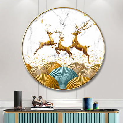 Enchanted Deer Premium Acrylic Round Wall Art