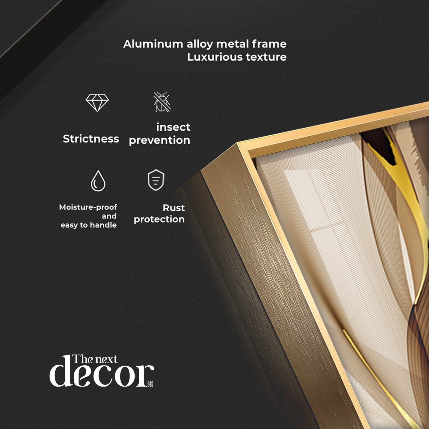 Black Gold Abstract Vertical Premium Acrylic Vertical Wall Art