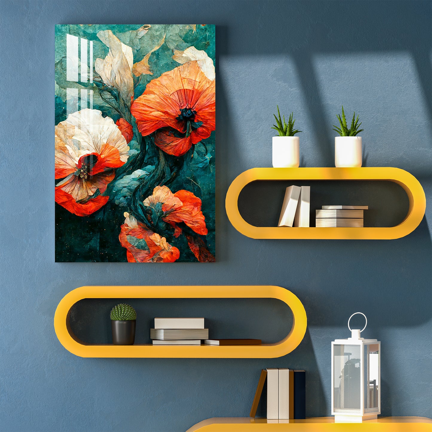 Orange Poppy Flowers Acrylic Wall Art