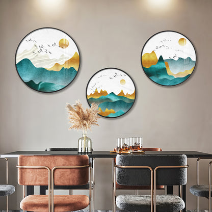 Mountain Scenery Premium Acrylic Round Wall Art (Set of 3)