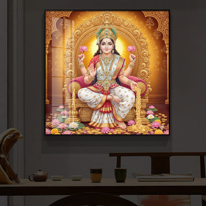 Maa Laxmi Modern Luxury Backlight Square Wall Art