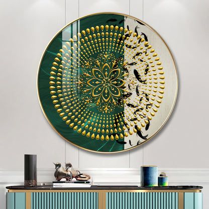 Golden Grove Premium Acrylic Round Wall Art