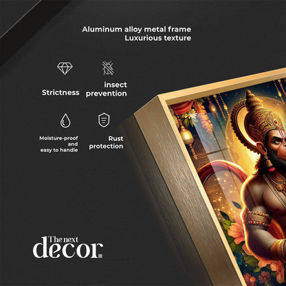 Jai Shree Hanuman Premium Acrylic Square Wall Art