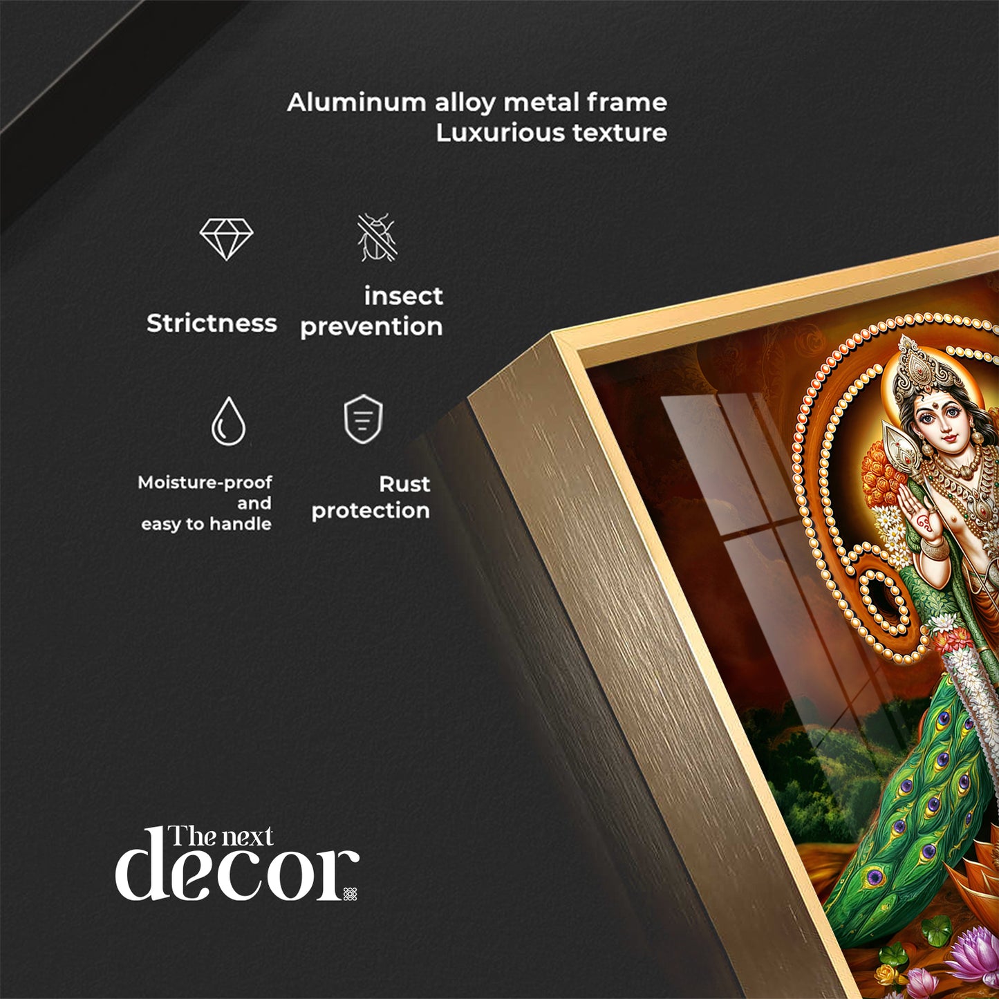 Lord Murugan Swamy Kartikey Premium Acrylic Square Wall Art