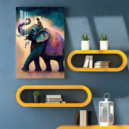 Decorated Asian Elephant Acrylic Wall Art