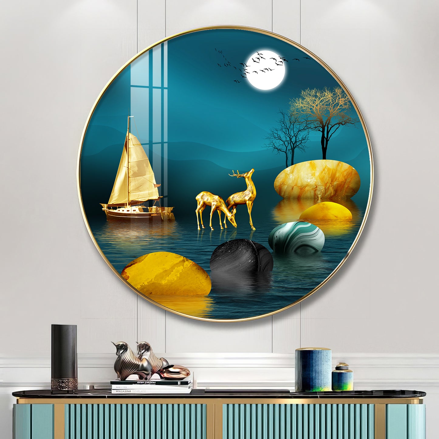Echoes Of Nature Premium Acrylic Round Wall Art