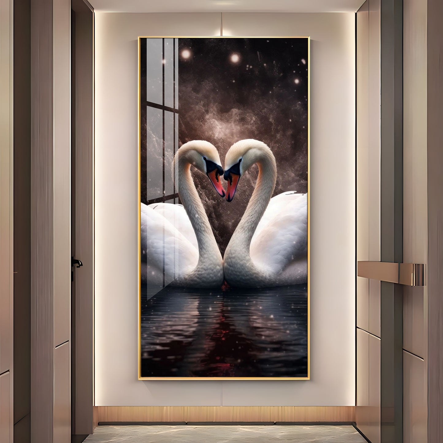 The Swans Majestic Duet Premium Acrylic Wall Art