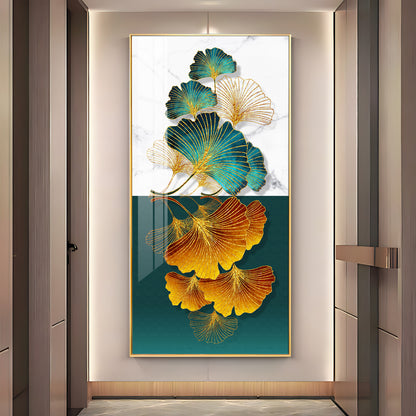 Simple Ginkgo Leaf Light Luxury Premium Acrylic Vertical Wall Art