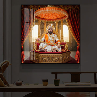 Rajyabhishek of Chattrapati Shivaji Maharaj Modern Luxury Backlight Square Wall Art