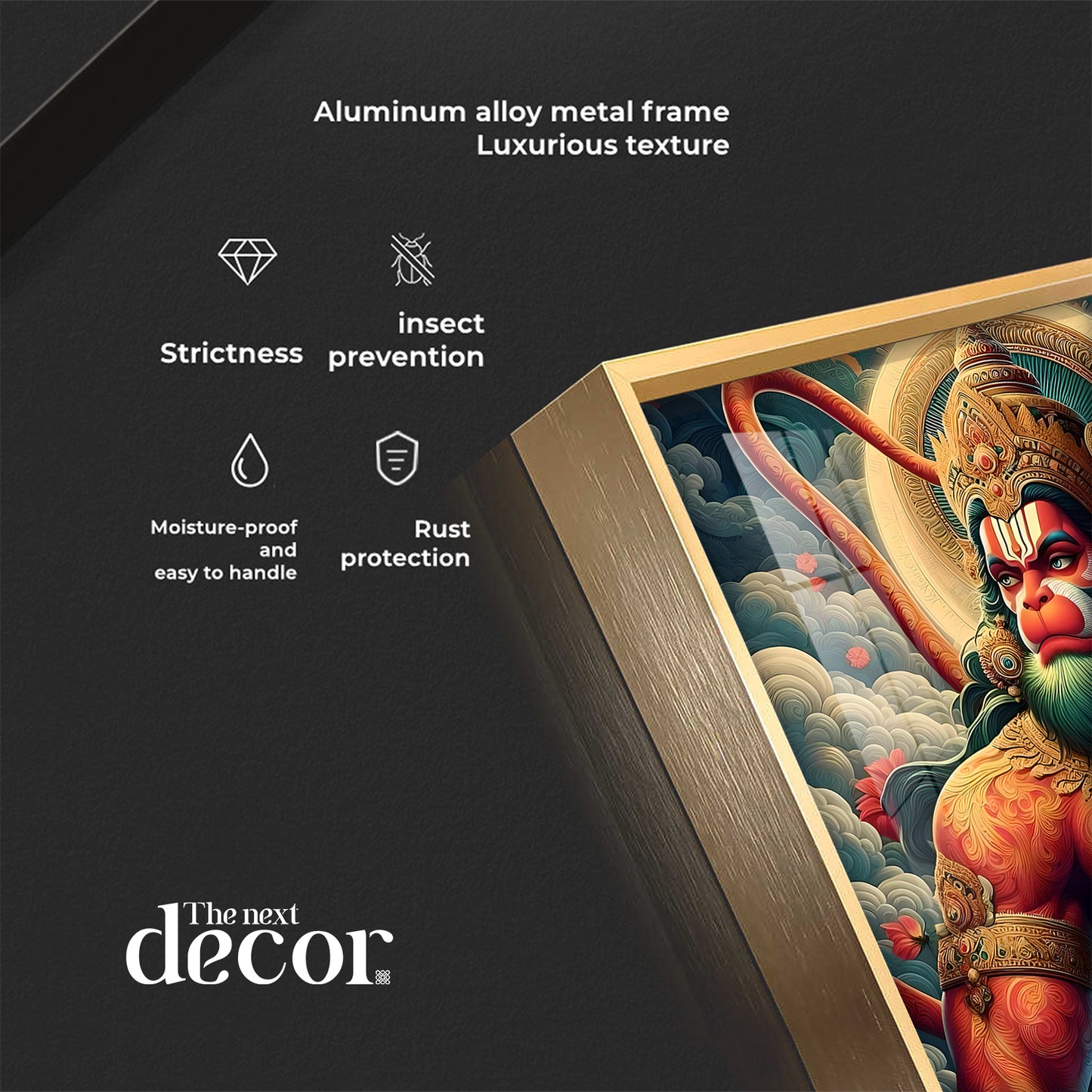 Veer Hanuman Ji Premium Acrylic Square Wall Art