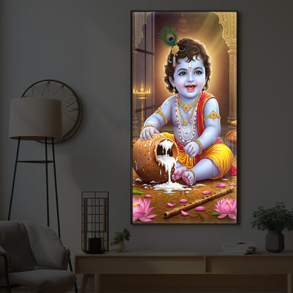 Bal Krishna Modern Luxury Backlight Vertical Wall Art