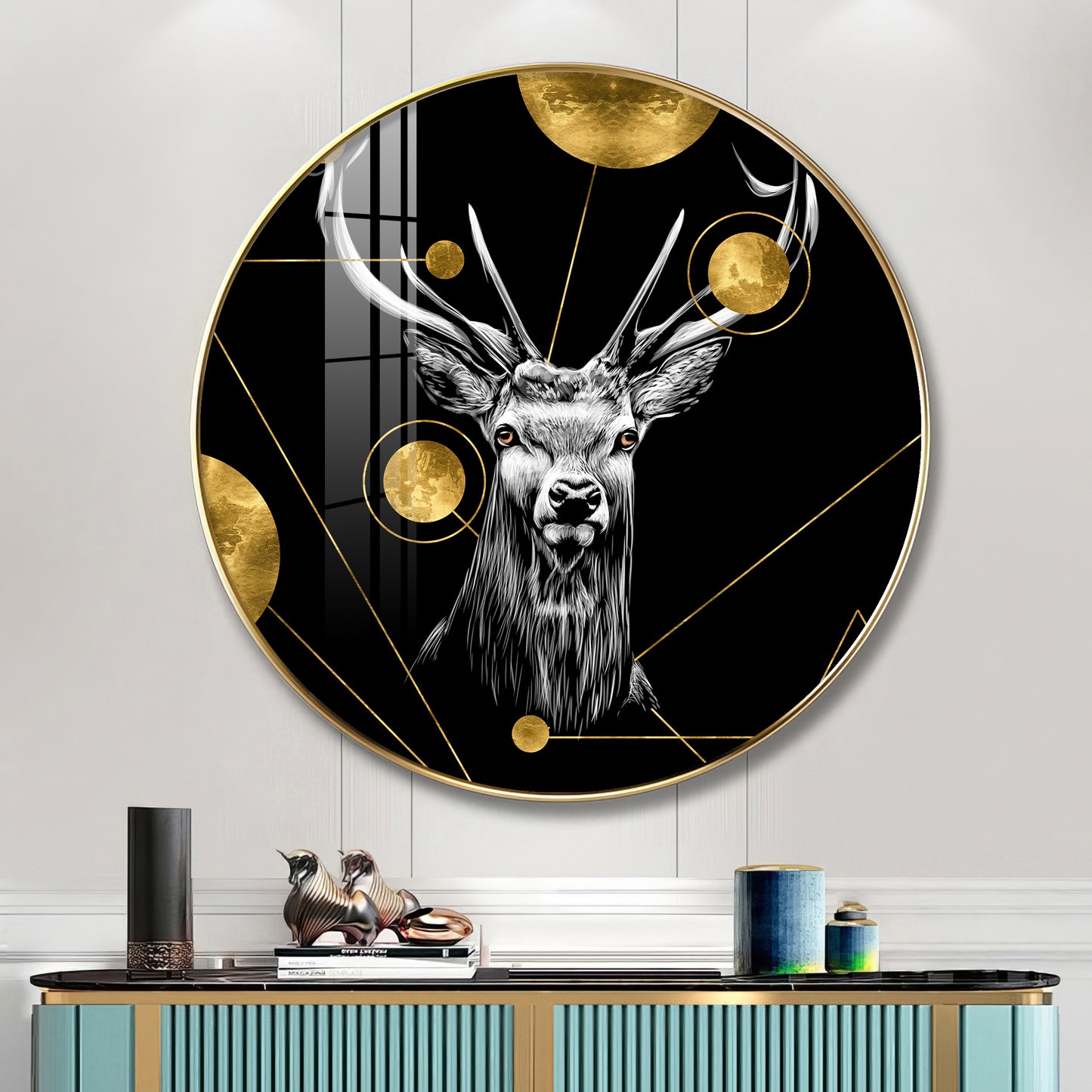 Regal Stag Premium Acrylic Round Wall Art