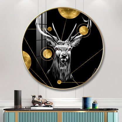 Regal Stag Premium Acrylic Round Wall Art