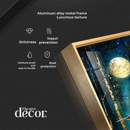Moonlit Heron in Forest Premium Acrylic Vertical Wall Art