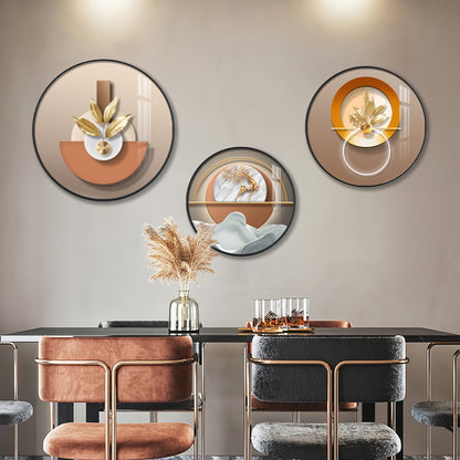 Golden Plant Puups Premium Acrylic Round Wall Art (Set of 3)