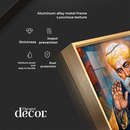 Abstract of Guru Nanak Dev Ji Premium Acrylic Square Wall Art