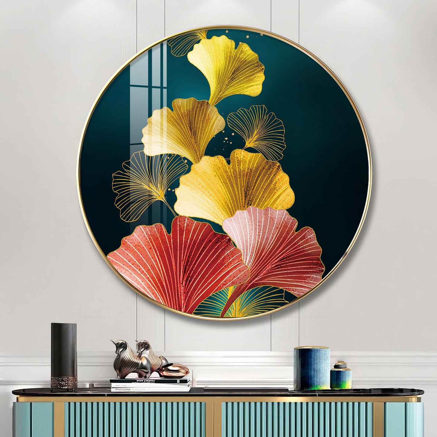 Colorful Petals Premium Acrylic Round Wall Art