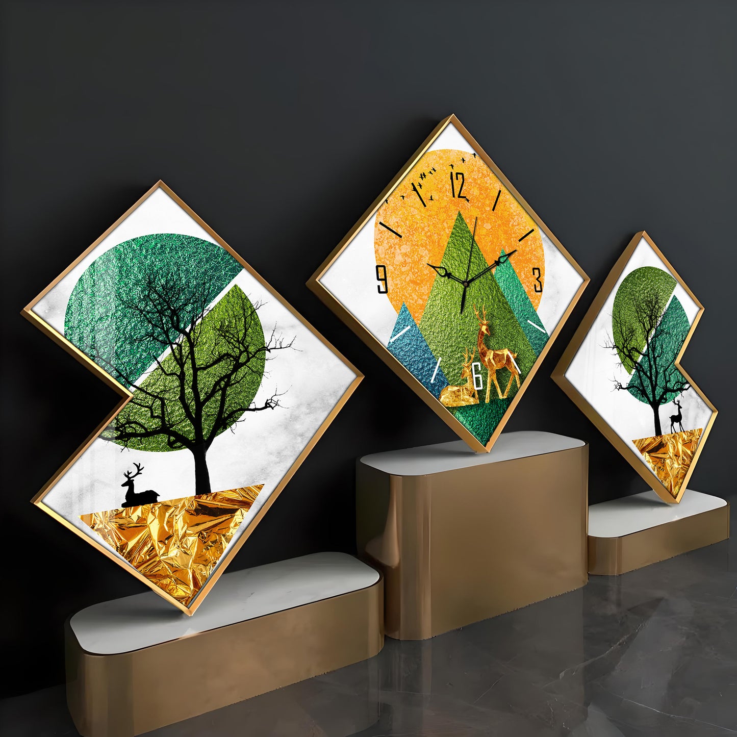 Green Forest Premium Acrylic Wall Clock