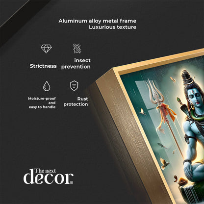 Shiva Mahadev With Nandi Premium Acrylic Square Wall Art