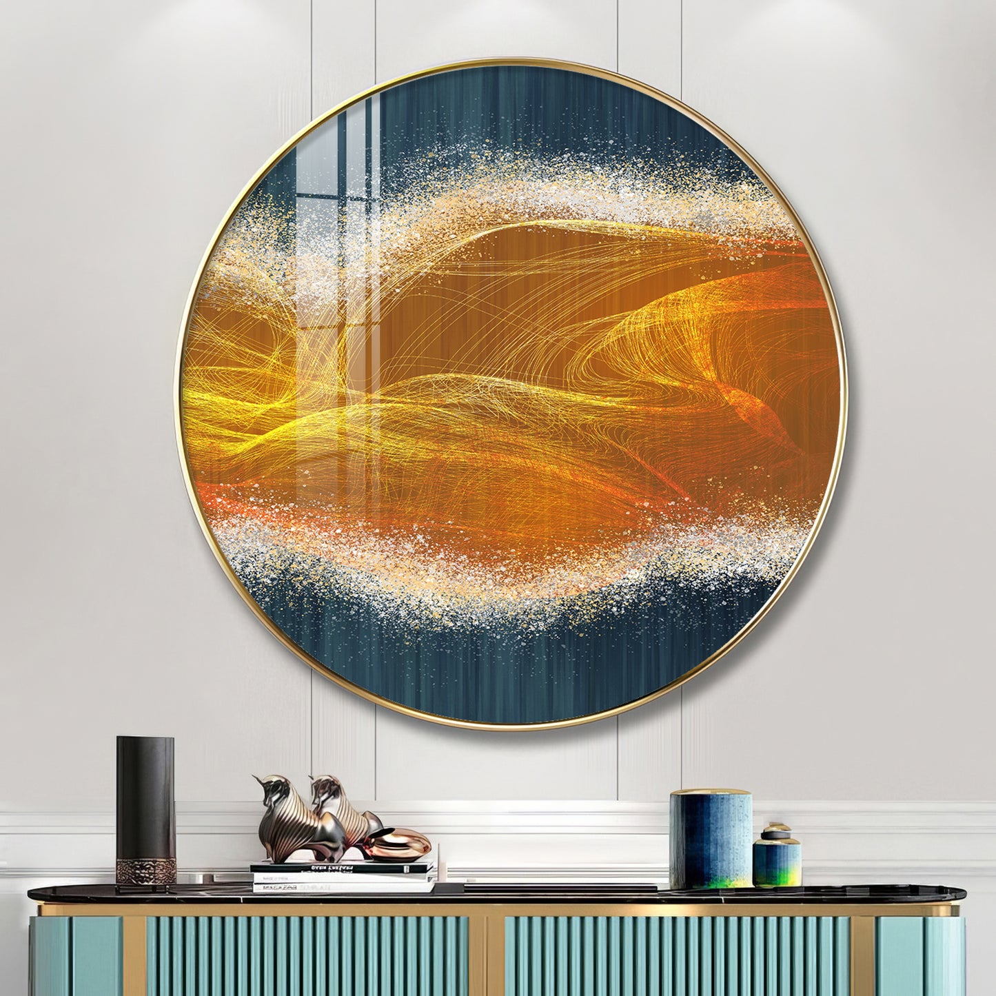 Waveform Whirl Premium Acrylic Round Wall Art