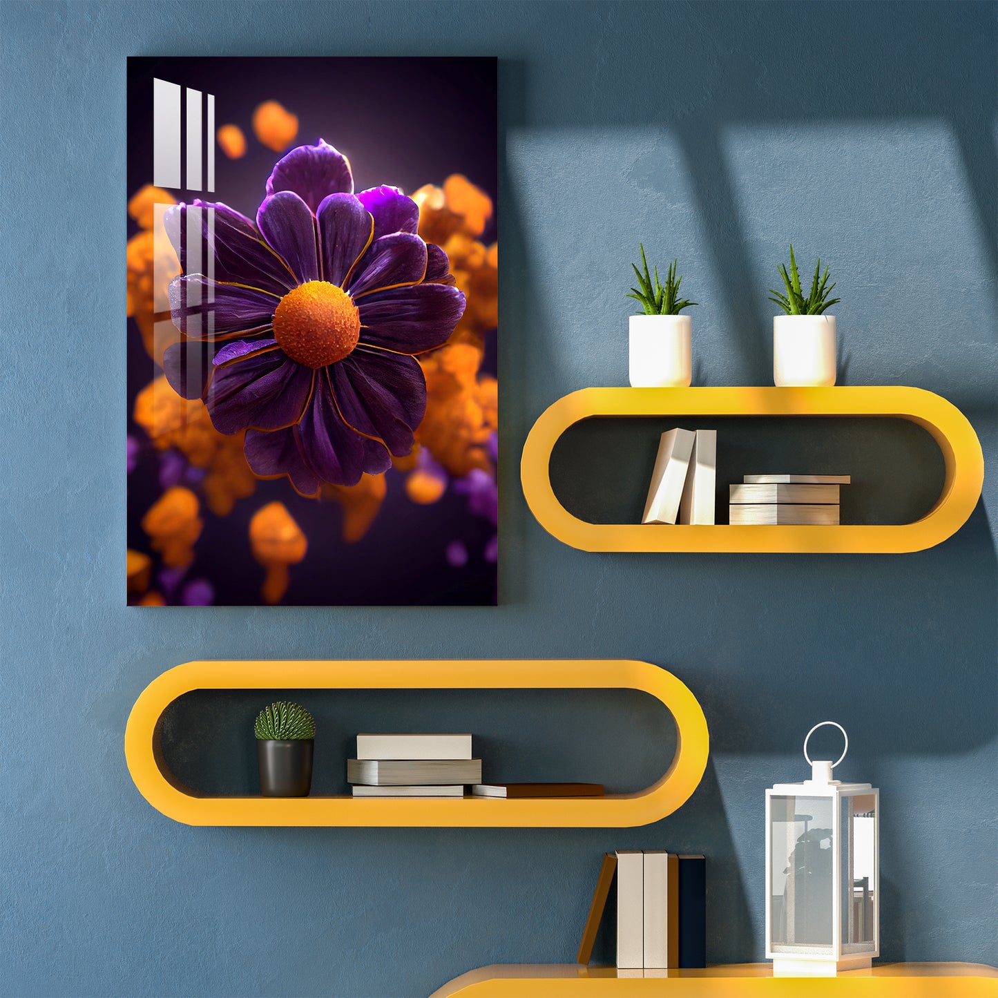 Violet African Marigold Acrylic Wall Art