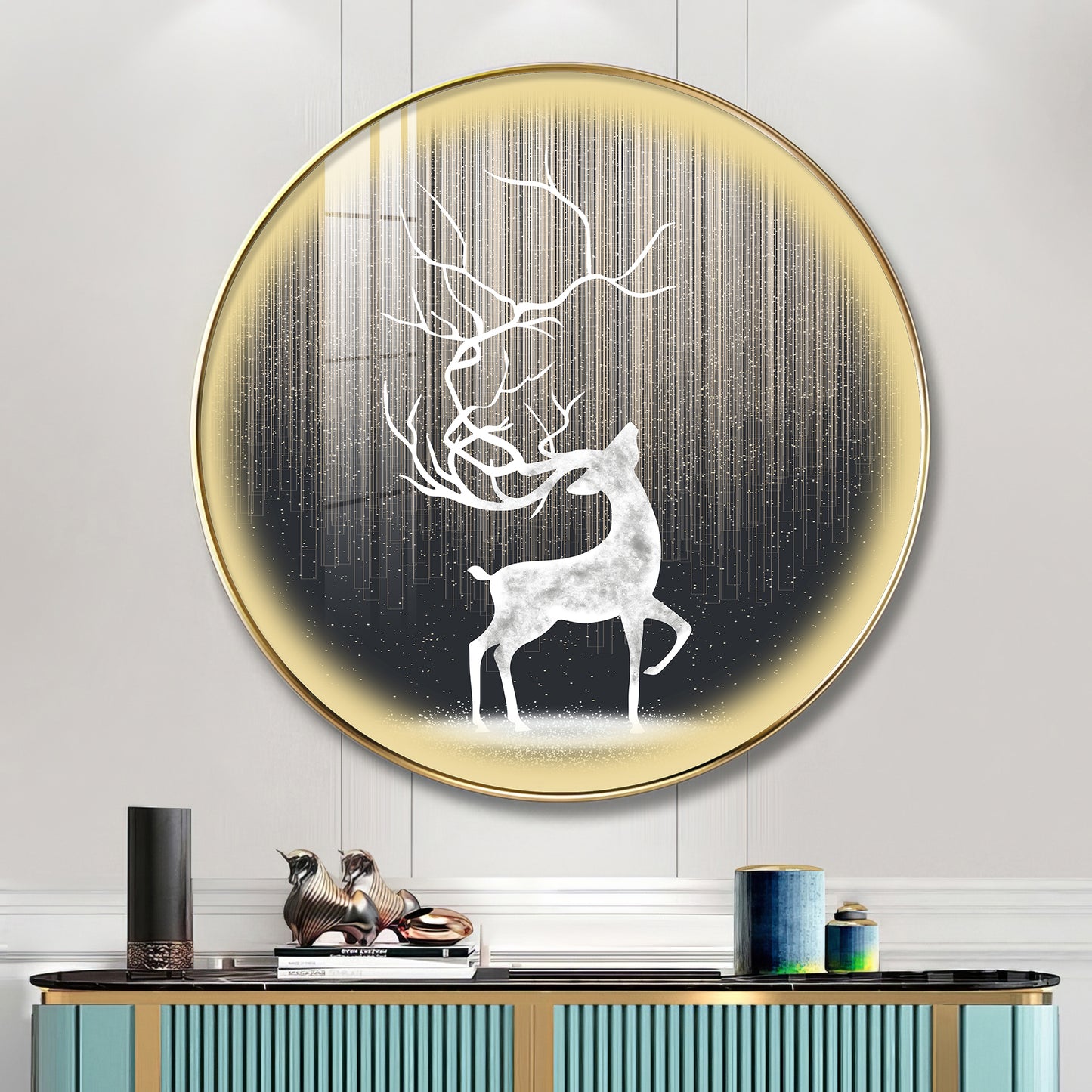 Enchanted Deer Premium Acrylic Round Wall Art