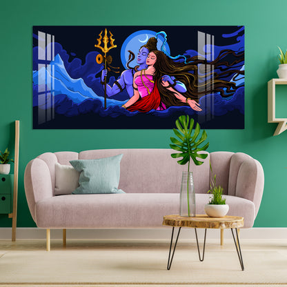 Shiv and Parvati Acrylic Wall Art