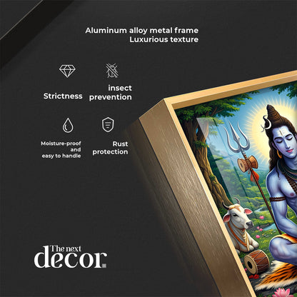 Lord Shiva in Contemplation Premium Acrylic Square Wall Art