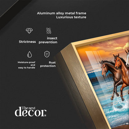 Seven Horses Running Premium Acrylic Horizontal Wall Art