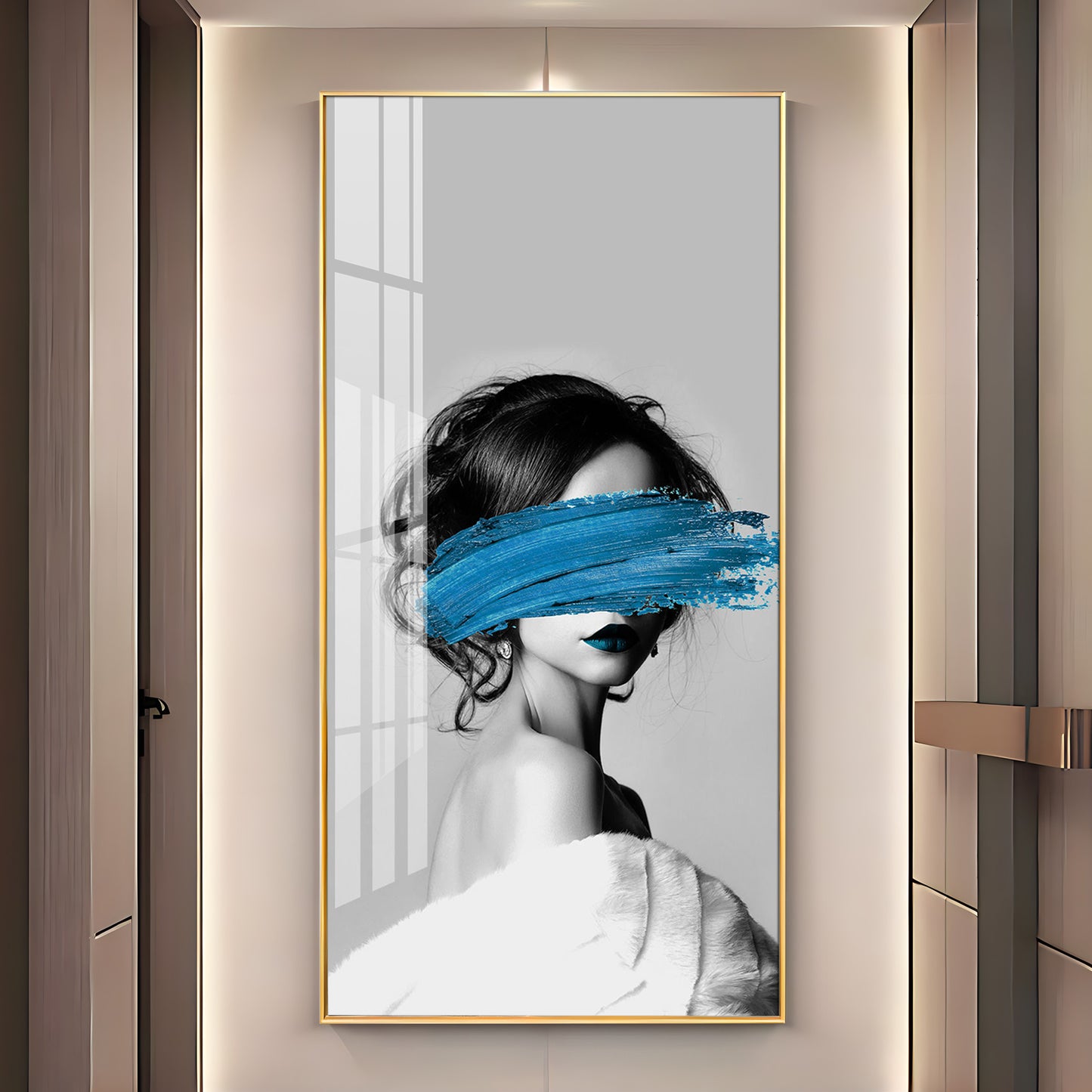 Blindfolded Fashion Premium Acrylic Vertical Wall Art