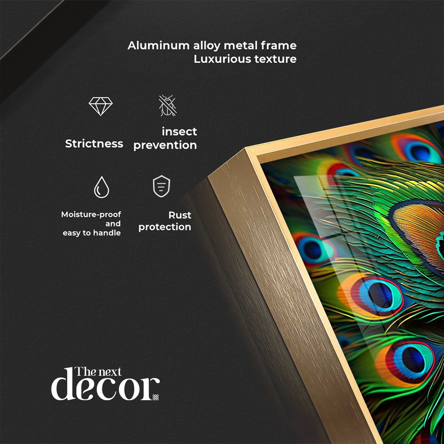 Peacock Feather Premium Acrylic Square Wall Art